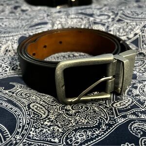 Levi's Black Leather Belt with Silver Buckle